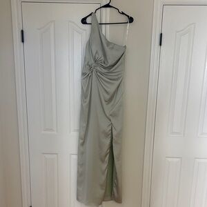 Chic One-Shoulder Silver Dress